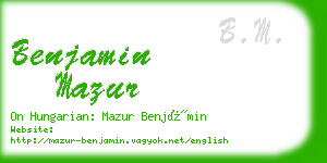 benjamin mazur business card